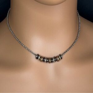 Minimalist Multicolored Mixed Metal Necklace